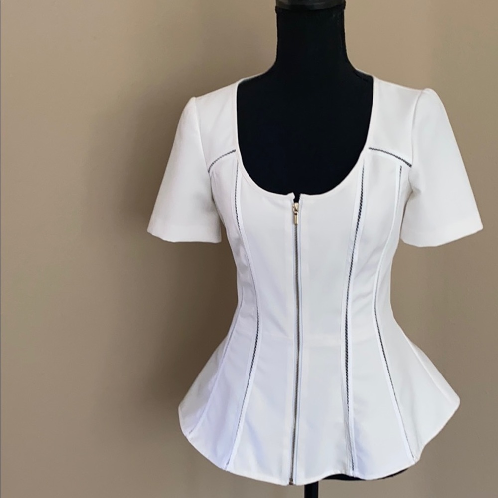 Bebe white Peplum top